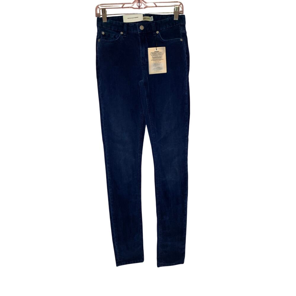 NWT CORDS & CO Hey Mid Indigo Corduroy Skinny Pants Size 25/32